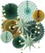 Sage Green Party Decorations, Hanging Paper Fans Circle Garland Paper Lanterns St Patrick's Day Party Supplies, Sage Green Themed Graduation Birthday Wedding Bridal Neutral Baby Shower Decor
